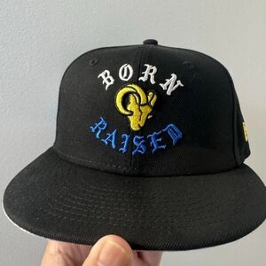 BORN X RAISED 59FIFTY low Rise LA Rams Fitted Hat 7 1/2